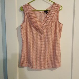 Worthington Orange and Tan Patterned Blouse